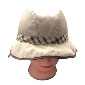 Beige Women's Bucket Hat with Plaid Band